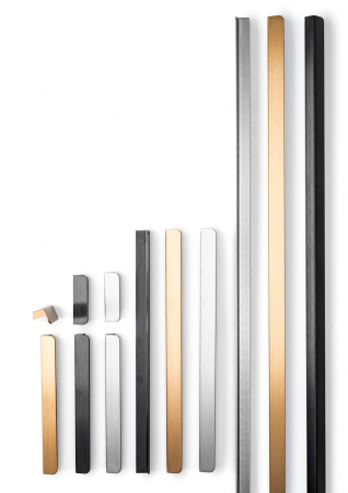 Maner pentru mobila Flapp Aluminium, finisaj negru periat, L:200 mm [1]