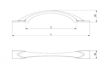 Maner pentru mobila Flow, finisaj sampanie GT, L:270 mm [2]