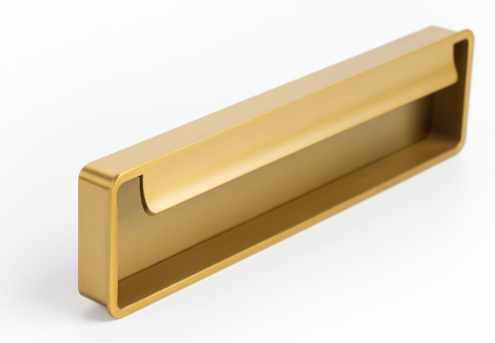 Moderne - Maner pentru mobila Fold, finisaj alama cava periata, L 174 mm