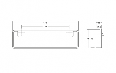 Maner pentru mobila Fold, finisaj alama, L 174 mm [4]