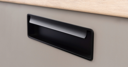 Moderne - Maner pentru mobila Fold, finisaj negru mat, L 174 mm