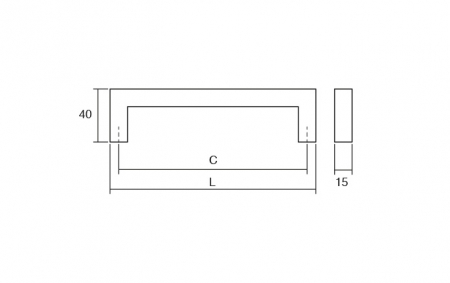 Maner pentru mobila Fort, finisaj otel inoxidabil periat, L:607 mm [3]