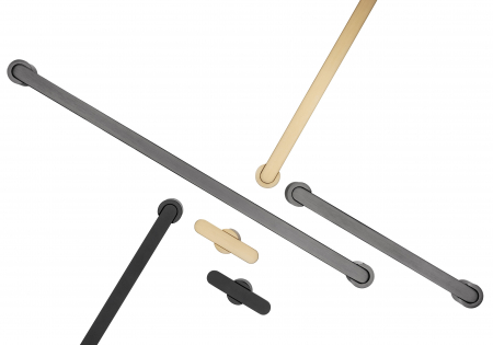 Maner pentru mobila Fusion, finisaj alama cava periata, L:340 mm [1]