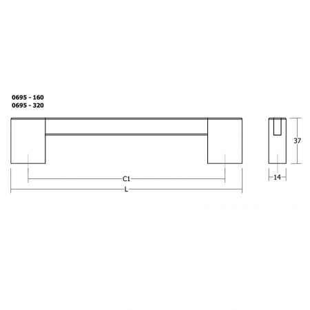 Maner pentru mobila Hako, finisaj nuc, L:348 mm [4]