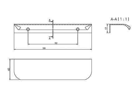 Maner pentru mobila Hexa GT, finisaj aluminiu GT, L:50 mm [4]
