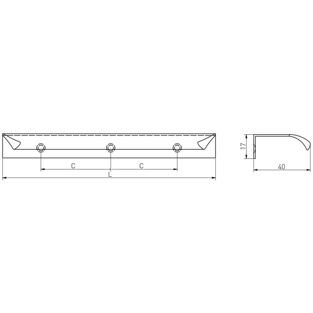 Mâner pentru mobilă Hexa GTV, cașmir GT, L: 796 mm [5]