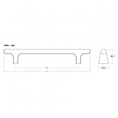 Maner pentru mobila Hinoki Wood, finisaj stejar, L:220 mm [2]