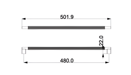 Maner pentru mobila Karelia Knurling, finisaj alama mata CB, 480 mm [3]
