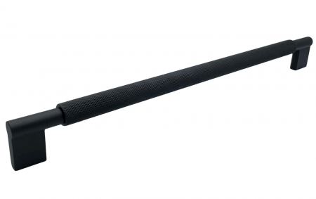 Moderne - Maner pentru mobila Karelia Knurling, finisaj negru mat CB, 320 mm