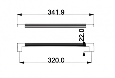 Maner pentru mobila Karelia Knurling, finisaj negru mat CB, 320 mm [3]