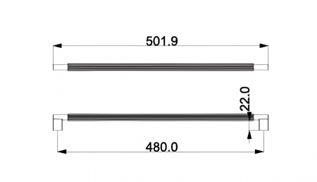 Maner pentru mobila Karelia Knurling, finisaj negru mat CB, 480 mm [3]