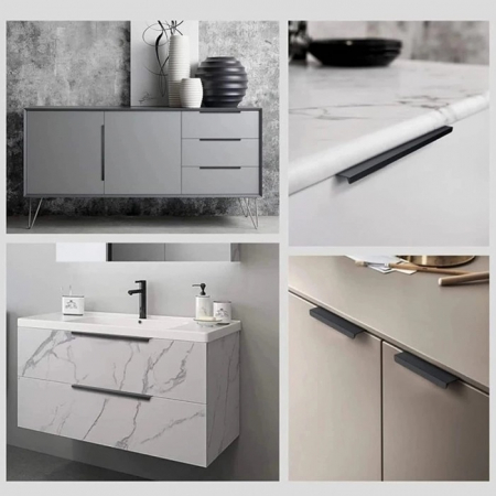 Maner pentru mobila Kenzo, finisaj negru mat, L:350 mm [6]
