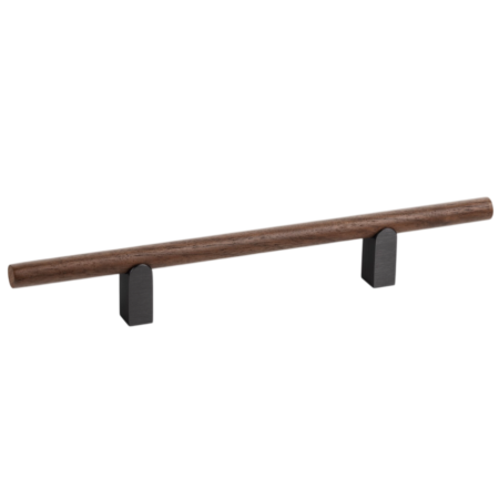 Moderne - Maner pentru mobila Kumo Wood, finisaj nuc / negru titan, L:248 mm