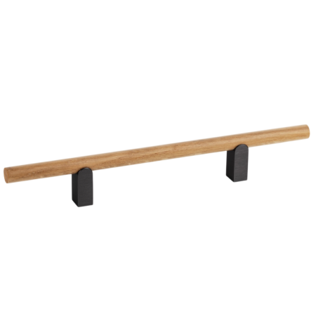 Moderne - Maner pentru mobila Kumo Wood, finisaj stejar / negru titan, L:248 mm