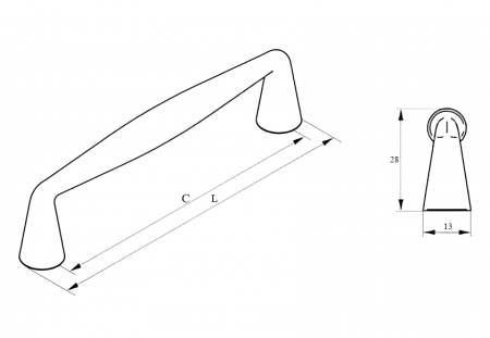 Maner pentru mobila Linea, finisaj titan, L:140 mm [5]