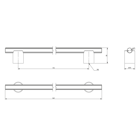 Mâner pentru mobilă Linea GTV, oțel periat, L: 242 mm [5]