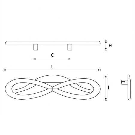 Maner pentru mobila Loire, finisaj auriu, L:180 mm [2]