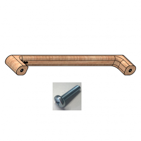 Maner pentru mobila Luv Wood Big, finisaj natur, L:418,5 mm [4]