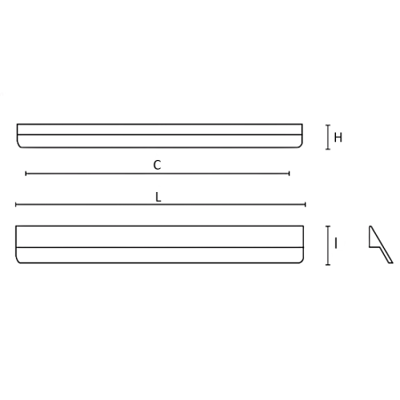 Maner pentru mobila Luz, finisaj negru cobalt, L:200 mm [2]