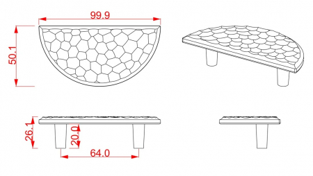 Maner pentru mobila Melis, finisaj negru mat CB, 64 mm [3]