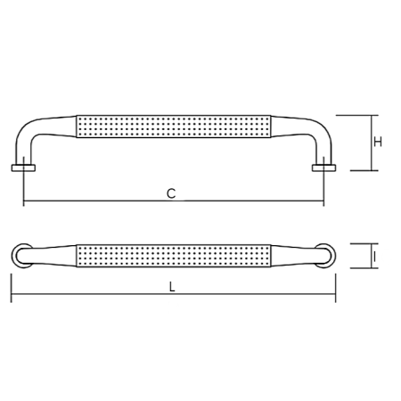 Maner pentru mobila Mesh, finisaj auriu periat anodizat, L:204 mm [1]