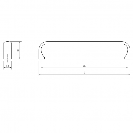 Maner pentru mobila Miig, finisaj maro metalizat, L:168 mm [2]
