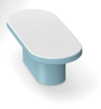 OUTLET - Maner pentru mobila Myra, finisaj albastru/alb, L:122 mm