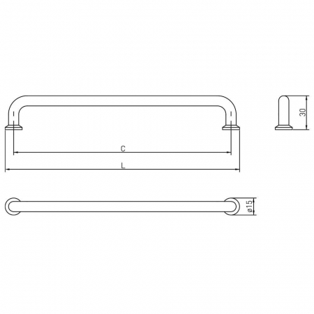 Maner pentru mobila Nord, finisaj auriu periat, L:206 mm [4]