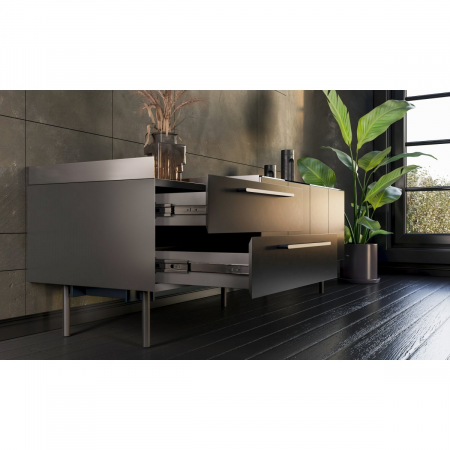 Maner pentru mobila Nyxa, finisaj grafit deschis GT, L:138 mm [2]