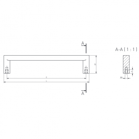 Maner pentru mobila Nyxa, finisaj grafit deschis GT, L:202 mm [4]