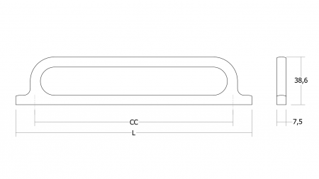 Maner pentru mobila Omega, finisaj negru mat, L:190.5 mm [2]