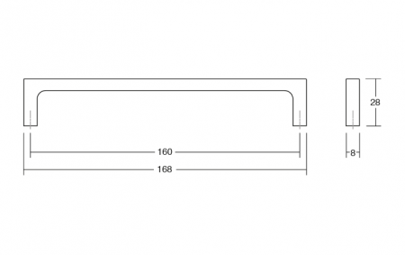 Maner pentru mobila Pura, finisaj nichel negru lustruit, L:168 mm [2]