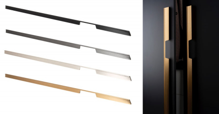 Maner pentru mobila Rail cu decupaj dreapta, finisaj negru periat, L 1150 mm [1]