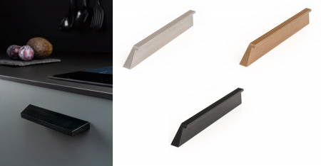 Maner pentru mobila Rail, finisaj alama cava periata, L 180 mm [3]