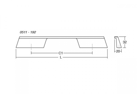 Maner pentru mobila Rail, finisaj alama cava periata, L 280 mm [3]