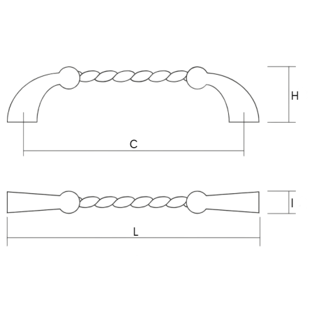 Maner pentru mobila Rope, finisaj auriu lucios, L:114 mm [1]