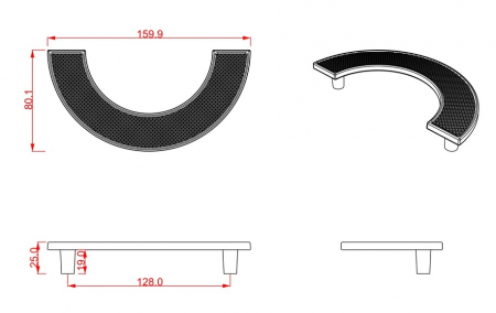 Maner pentru mobila Selin, finisaj negru mat CB, 128 mm [1]