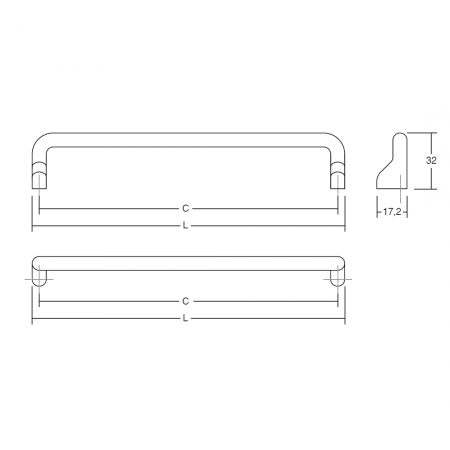 Maner pentru mobila Soft, finisaj alb mat, L 328 mm [3]