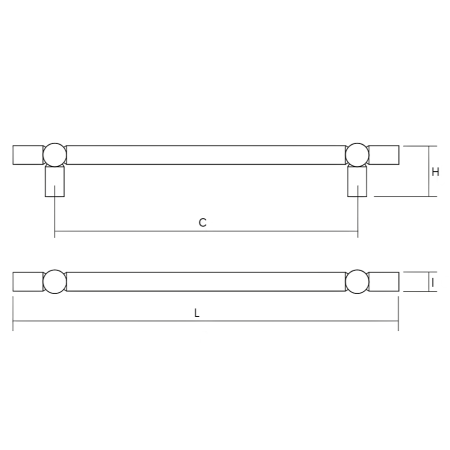 Maner pentru mobila Spheres, finisaj bronz industrial, L:238 mm [1]