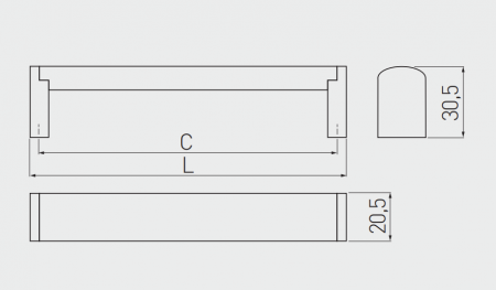 Maner pentru mobila UZ-682, finisaj otel periat GT, L:136 mm [3]