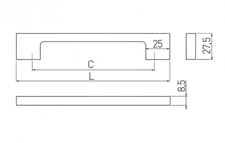 Maner pentru mobila Uzo, finisaj alama aurie GT, L:161 mm [5]