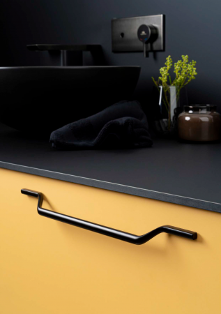Moderne - Maner pentru mobila Valley, finisaj negru mat, L: 223 mm