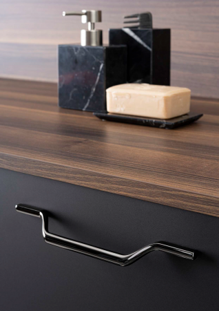Manere si butoni - Maner pentru mobila Valley, finisaj nichel negru lustruit, L: 223 mm