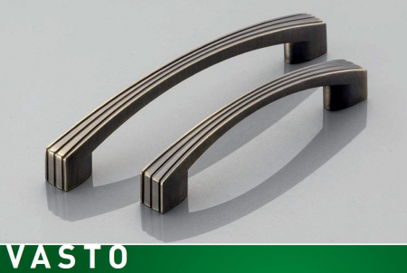 Maner pentru mobila Vasto, finisaj alama antichizata periata GT, L:120 mm [3]