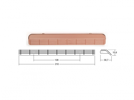 Maner pentru mobila Wallace, finisaj cupru lustruit, L 210 mm [1]