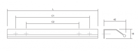 Maner pentru mobila Wing, finisaj bronz antichizat, L:350 mm [2]