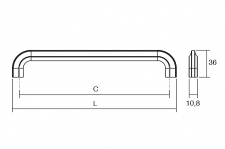 Maner pentru mobilier Asi, L:210 mm, negru mat [2]