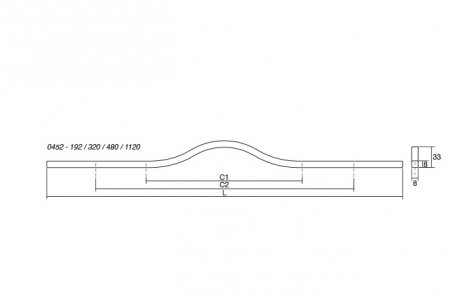 Maner pentru mobilier Brave, alb mat, L 1150 mm [2]