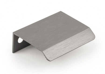 Manere si butoni - Maner pentru mobilier Cruve, gri periat, L: 45 mm