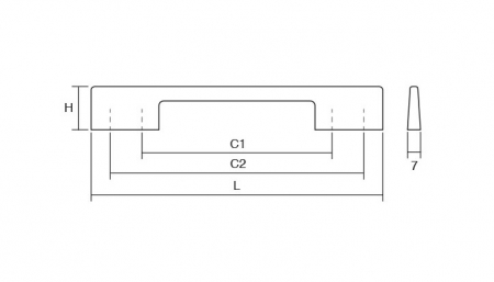 Maner pentru mobilier Dino, alb mat, L= 221 mm [1]